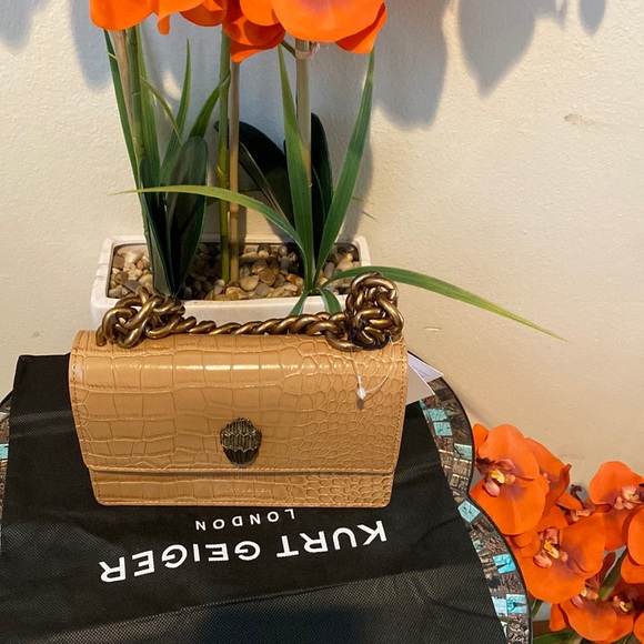 Kurt Geiger London Shoreditch Small Croc Embossed Leather Crossbody Bag